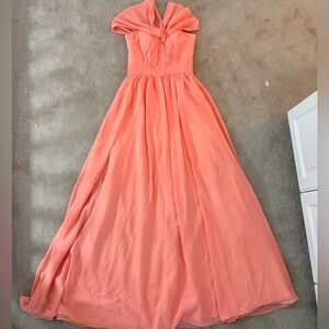 Chic Strapless Coral Dress